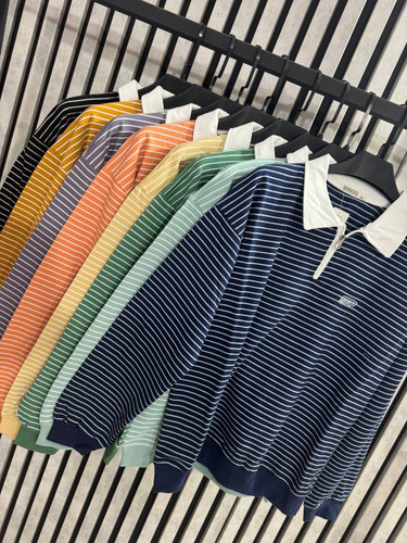 بلوز دورس زنانه نیم زیپ یقه دار راه راه آستین بلند جنس پنبه دورس فری سایز 36 تا 44