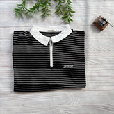 بلوز دورس زنانه نیم زیپ یقه دار راه راه آستین بلند جنس پنبه دورس فری سایز 36 تا 44