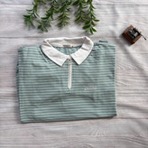 بلوز دورس زنانه نیم زیپ یقه دار راه راه آستین بلند جنس پنبه دورس فری سایز 36 تا 44