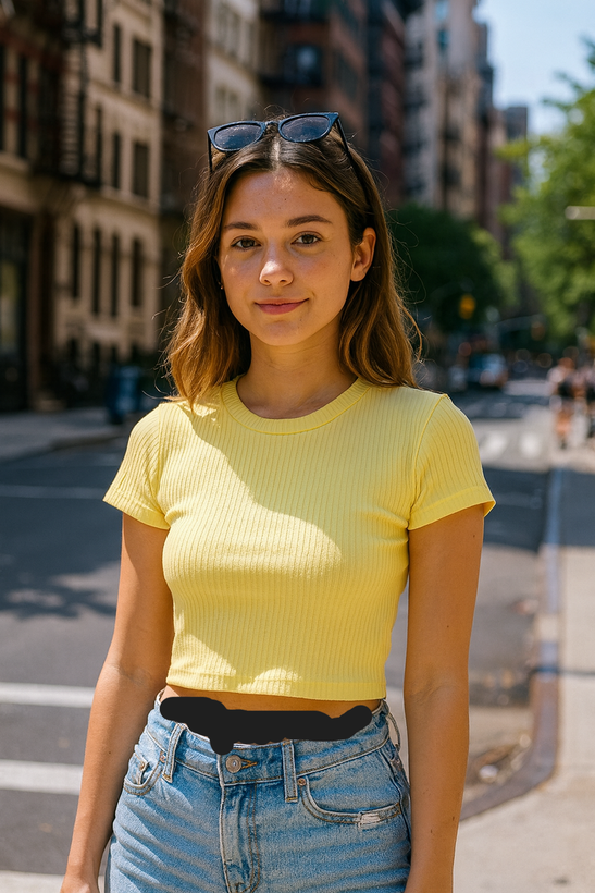 کراپ تیشرت زنانه کبریتی آستین کوتاه فری سایز 36 تا 42