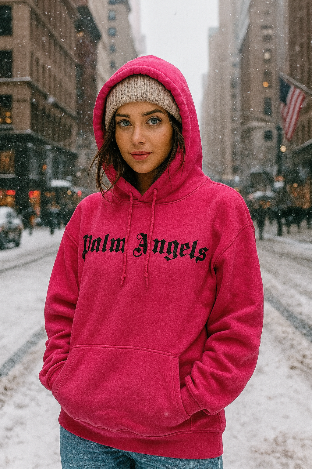 هودی پامانجلز Palm Angels اسپورت زنانه فری سایز 36 تا 44 نخاسپان داخل کرک گرم