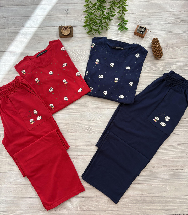 ست بلوز شلوار آستین بلند زنانه سایز بزرگ 40 تا 46 جنس نخ پنبه اعلا