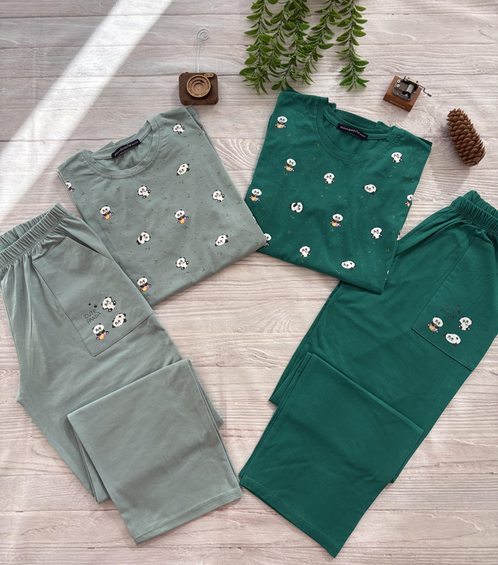 ست بلوز شلوار آستین بلند زنانه سایز بزرگ 40 تا 46 جنس نخ پنبه اعلا