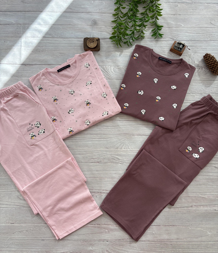 ست بلوز شلوار آستین بلند زنانه سایز بزرگ 40 تا 46 جنس نخ پنبه اعلا