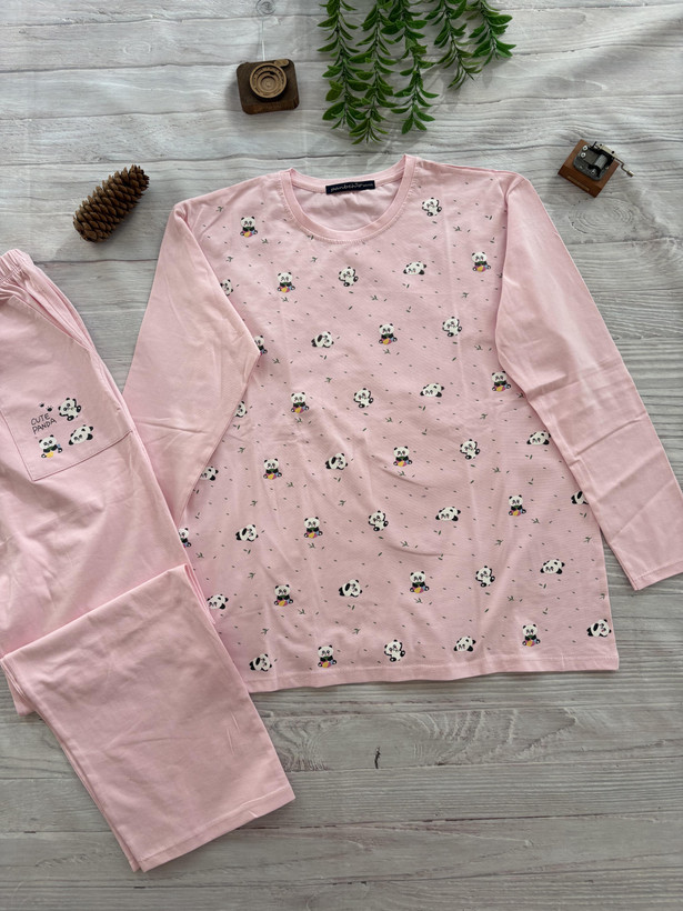 ست بلوز شلوار آستین بلند زنانه سایز بزرگ 40 تا 46 جنس نخ پنبه اعلا