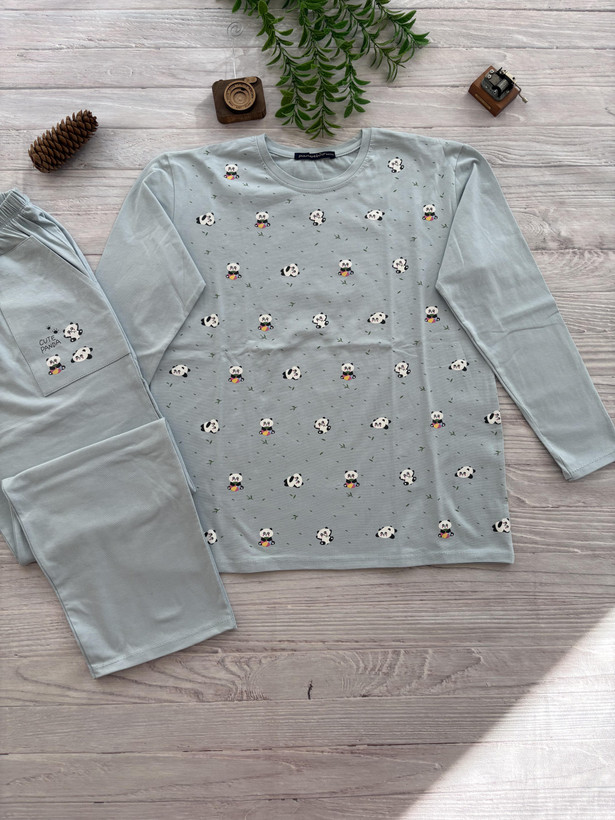 ست بلوز شلوار آستین بلند زنانه سایز بزرگ 40 تا 46 جنس نخ پنبه اعلا