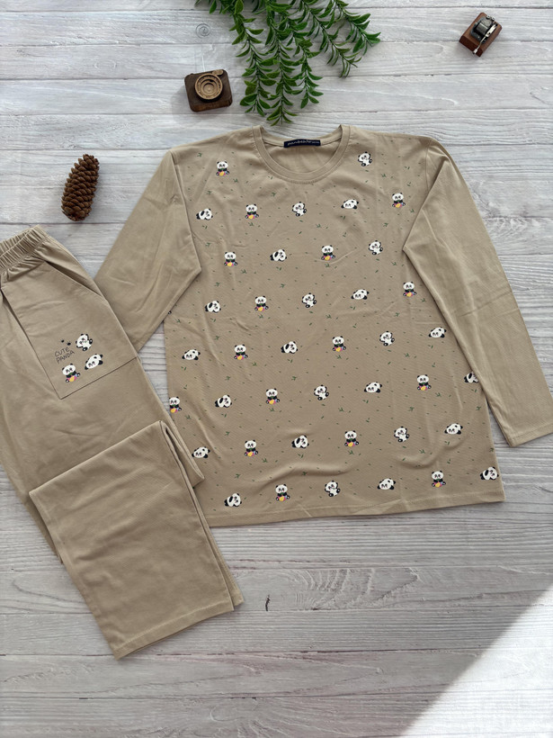 ست بلوز شلوار آستین بلند زنانه سایز بزرگ 40 تا 46 جنس نخ پنبه اعلا