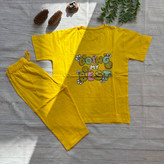 ست تیشرت شلوارک زنانه جنس نخ پنبه اعلا فری سایز 36 تا 42 رنگ زرد Doing my best