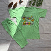 ست تیشرت شلوارک زنانه جنس نخ پنبه اعلا فری سایز 36 تا 42 رنگ سبز پاستیلی Doing my best