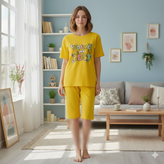 ست تیشرت شلوارک زنانه جنس نخ پنبه اعلا فری سایز 36 تا 42 Doing my best