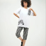 ست سه تیکه زنانه انیمیشنی تیشرت شلوارک چشم بند جنس پنبه سوپر فری سایز 36 تا 42