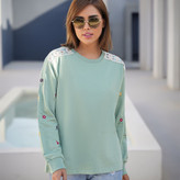 دورس زنانه آستین بلند گلدوزی با سرشانه گیپور جنس نخ و پنبه فری سایز 36 تا 44