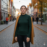 خرید اینترنتی بلوز زنانه یقه ایستاده کبریتی فری سایز 36 تا 44 قیمت ارزان رنگ سبز یشمی