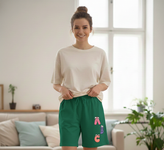 شورتک زنانه نخ پنبه لاکرا | نرم، راحت و کشسانی بالا رنگ سبز