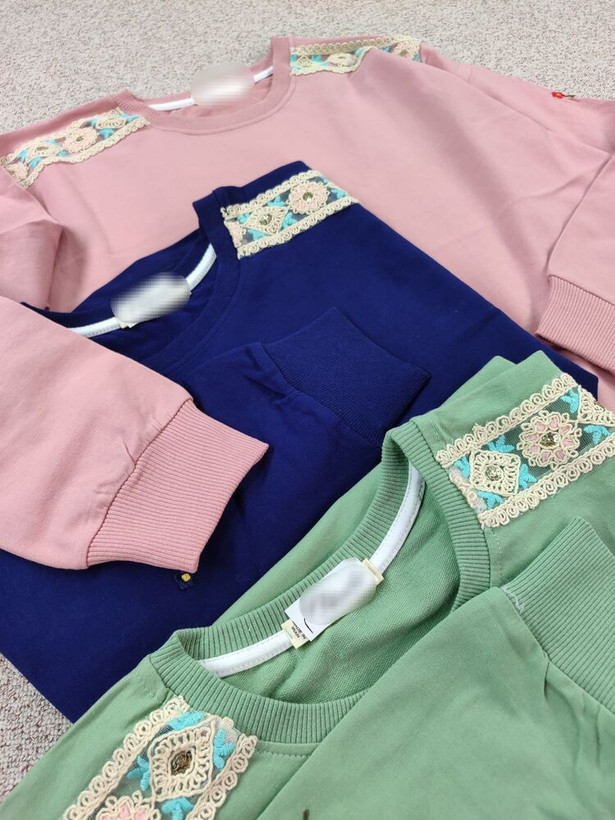 دورس زنانه آستین بلند گلدوزی با سرشانه گیپور جنس نخ و پنبه فری سایز 36 تا 44