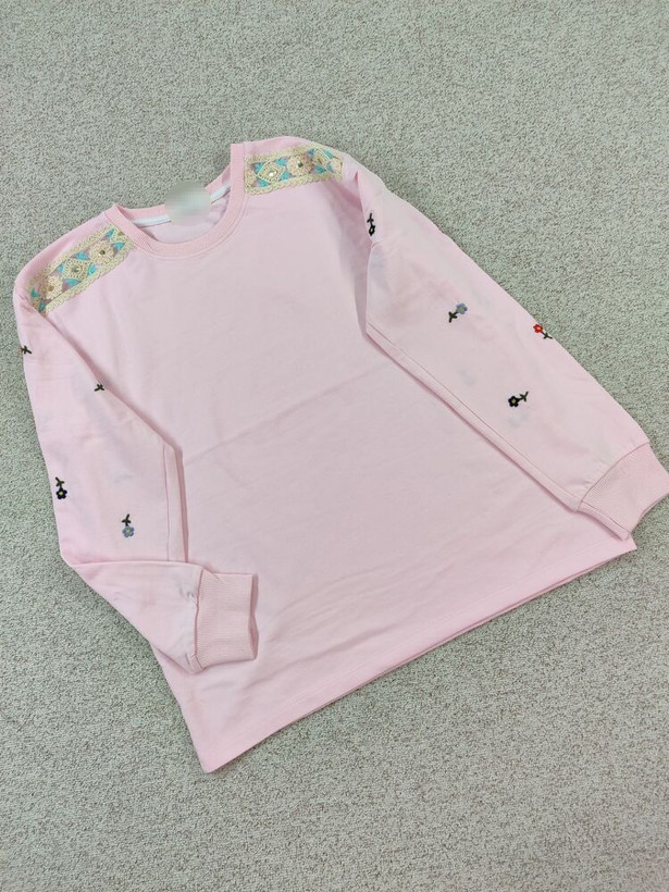 دورس زنانه آستین بلند گلدوزی با سرشانه گیپور جنس نخ و پنبه فری سایز 36 تا 44