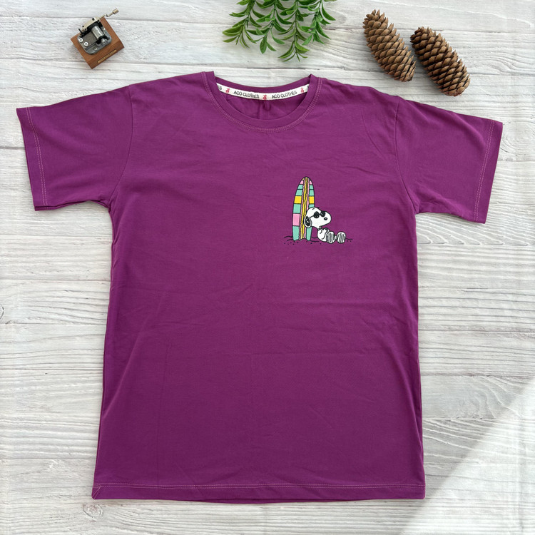 تیشرت زنانه اسنوپی SNOOPY جنس نخ و پنبه فری سایز 36 تا 40