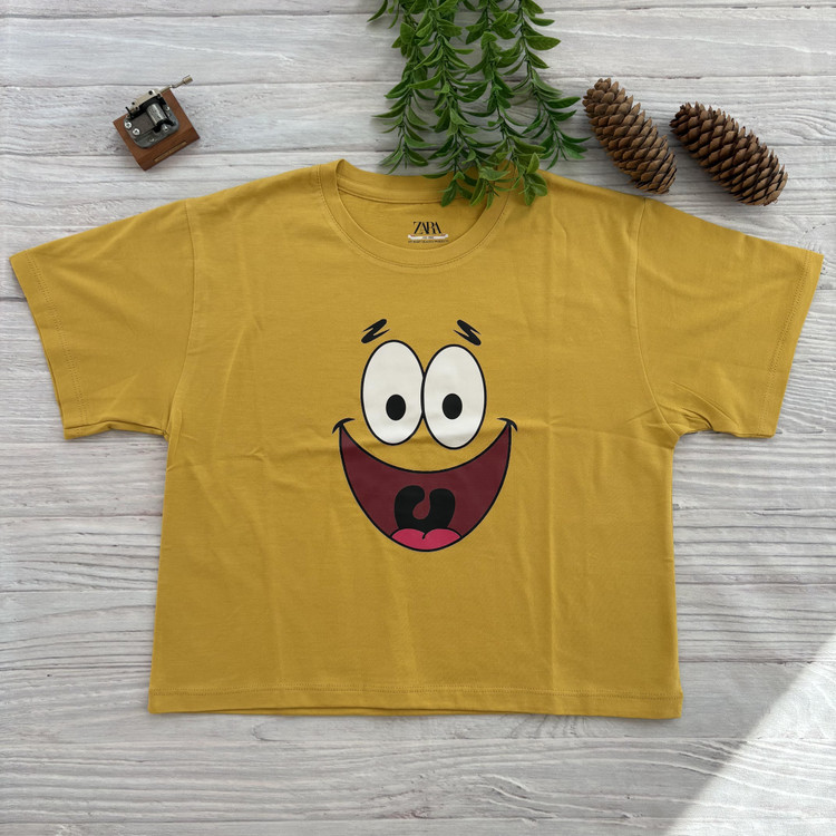 کراپ زنانه و دخترانه طرح باب اسفنجی فری سایز 36 تا 40