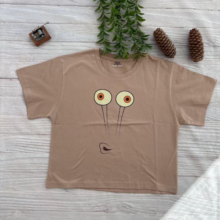 کراپ زنانه و دخترانه طرح باب اسفنجی فری سایز 36 تا 40