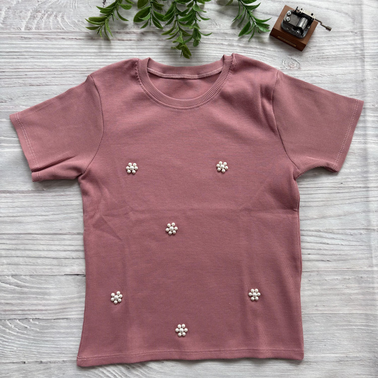 کراپ زنانه کبریتی مروارید دار فری سایز کالباسی