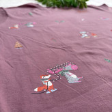 ست تیشرت شلوار زنانه طرح جنگل جنس نخ و پنبه علا فری سایز 36 تا 42 رنگ کالباسی تیره