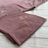 ست تیشرت شلوار زنانه طرح جنگل جنس نخ و پنبه علا فری سایز 36 تا 42 رنگ کالباسی تیره