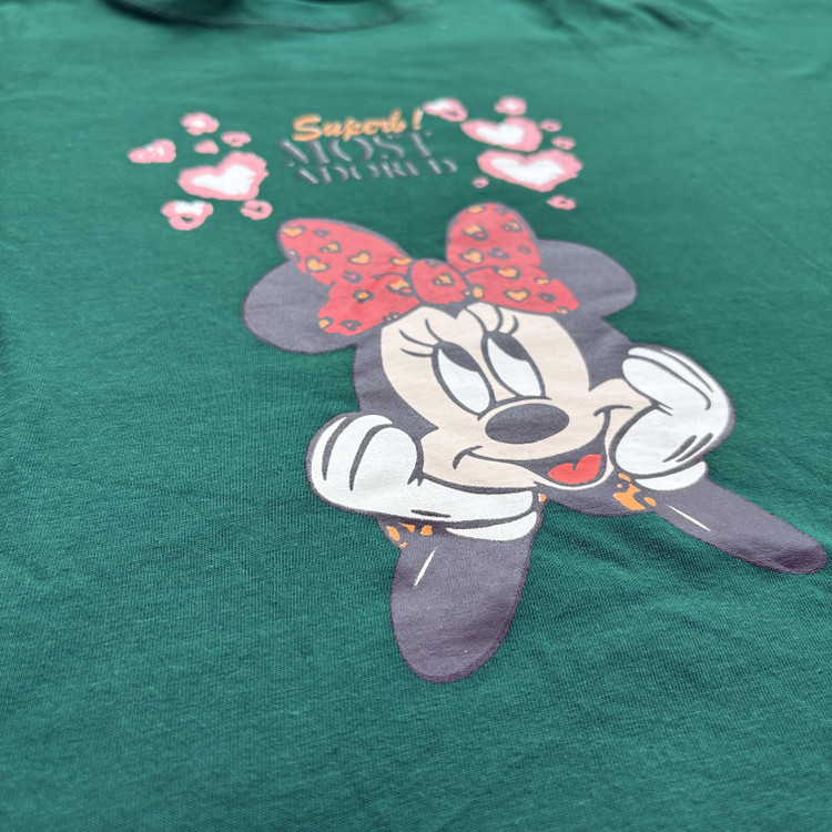 ست تیشرت شلوارک میکی موس زنانه جنس نخ پنبه اعلا فری سایز 36 تا 44 سبز