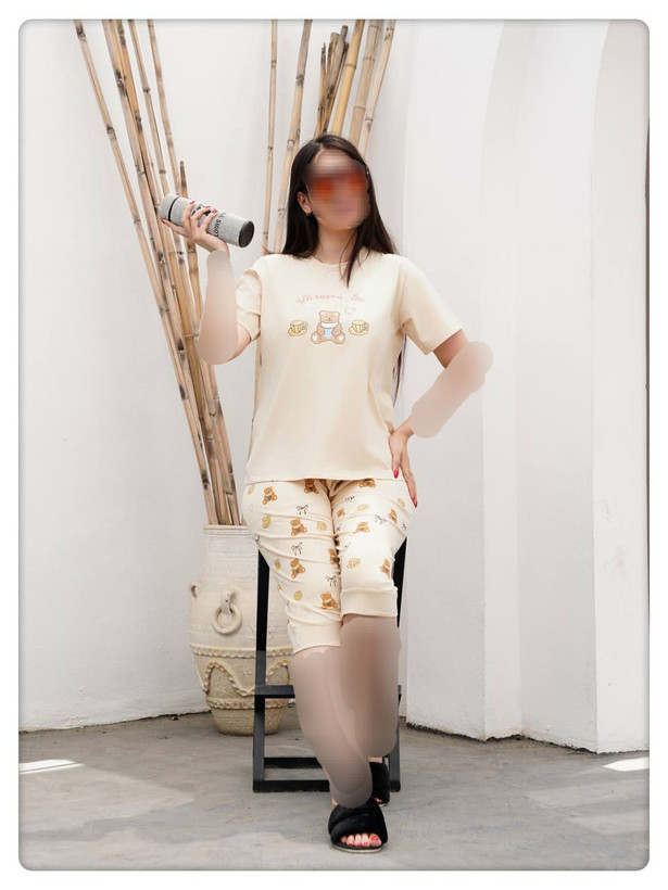 ست تیشرت شلوارک تدی زنانه جنس نخ پنبه اعلا فری سایز 36 تا 44