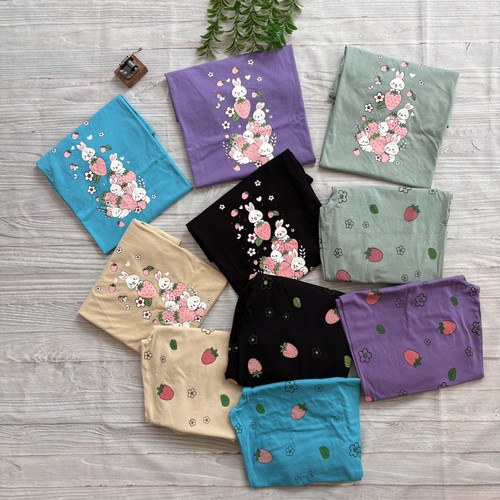 ست تیشرت شلوارک زنانه طرح خرگوش جنس نخ پنبه اعلا فری سایز 36 تا 44