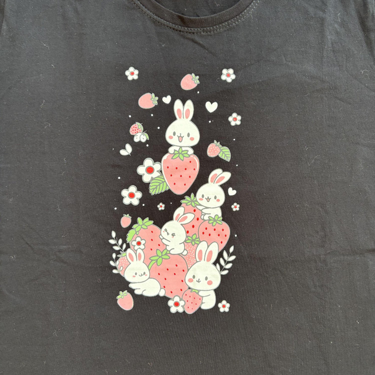 ست تیشرت شلوارک زنانه طرح خرگوش جنس نخ پنبه اعلا فری سایز 36 تا 44 مشکی