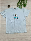 تیشرت زنانه طرح Snoopy جنس پنبه سوپر گرم بالا فری سایز سایز ۳۶ تا ۴۶ آبی کم رنگ