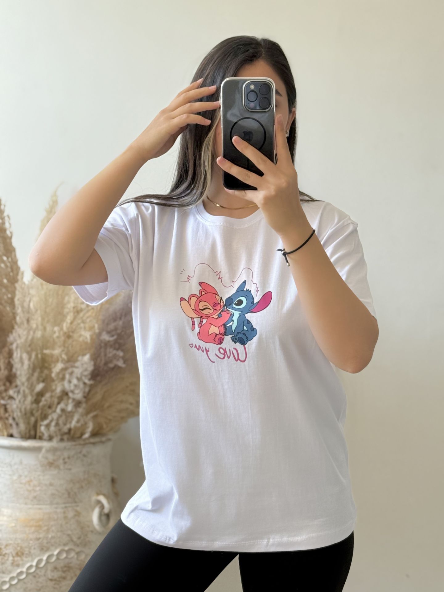 تیشرت زنانه طرح stitch استیچ جنس پنبه سوپر گرم بالا فری سایز ۳۶ تا ۴۶