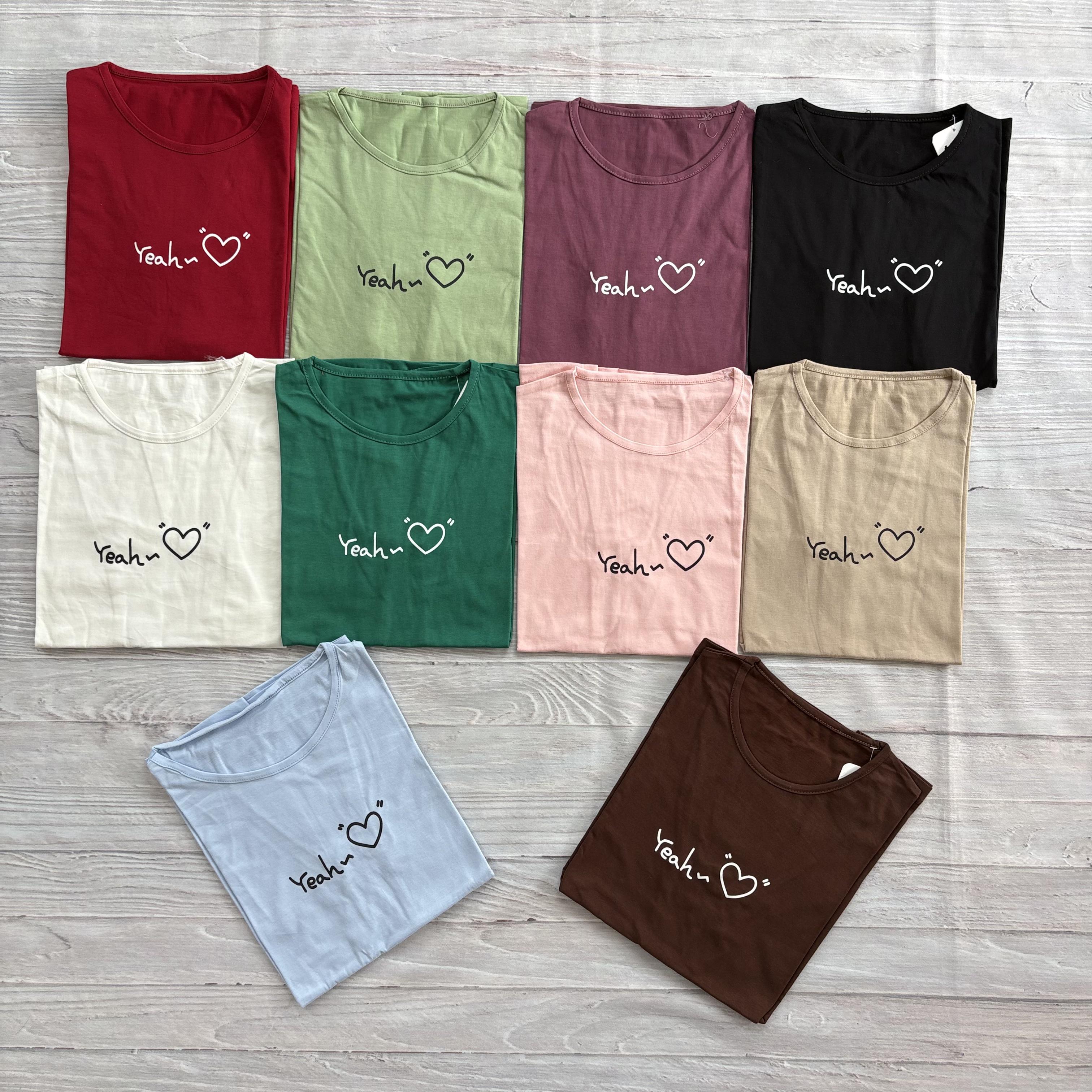 تیشرت زنانه طرح قلب جنس پنبه سوپر فریسایز 36 تا 40